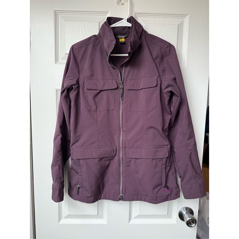 Eddie Bauer Jacket Small Women's Purple Hide Hood Rain Coat